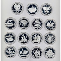 Олимпиада 80 набор 28 монет  серебро пруф